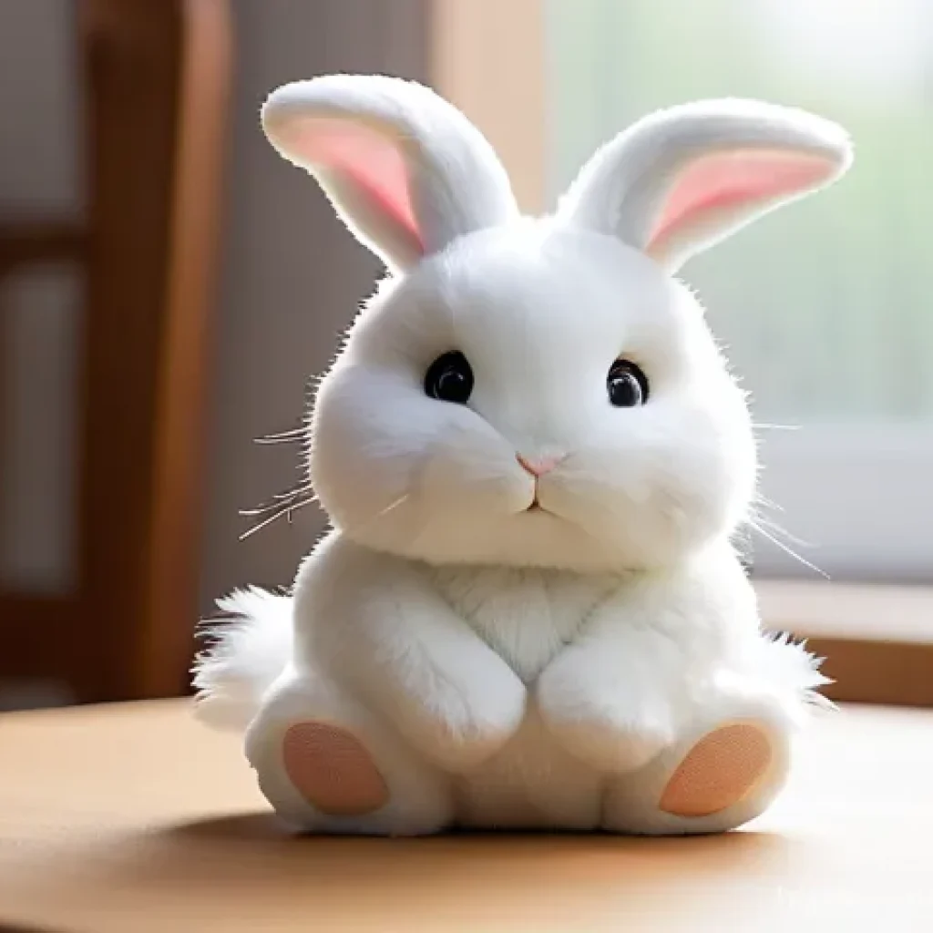 콩지래빗 팬덤 문화 - **Prompt: Kongji Rabbit: A Gentle Desk Companion**
    A highly detailed, close-up shot of a serene ...