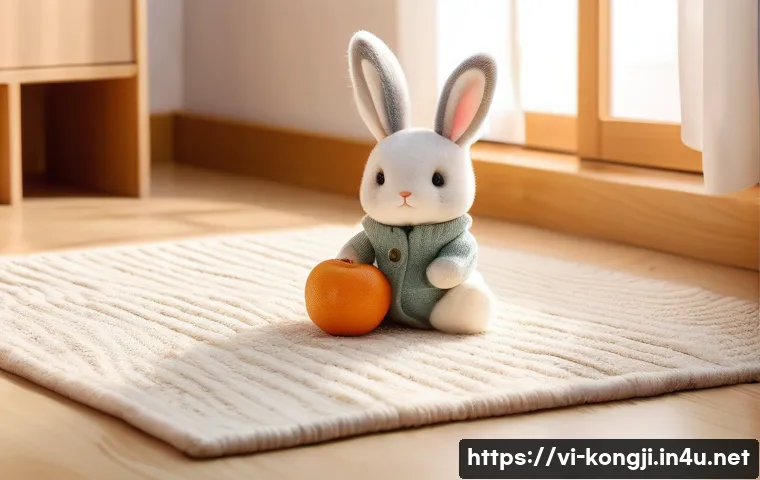 콩지래빗의 글로벌 시장 성공 요인 - **Prompt 1: Kongji Rabbit's Cozy & Eco-Friendly Playtime**
    "A heartwarming, softly lit scene fea...