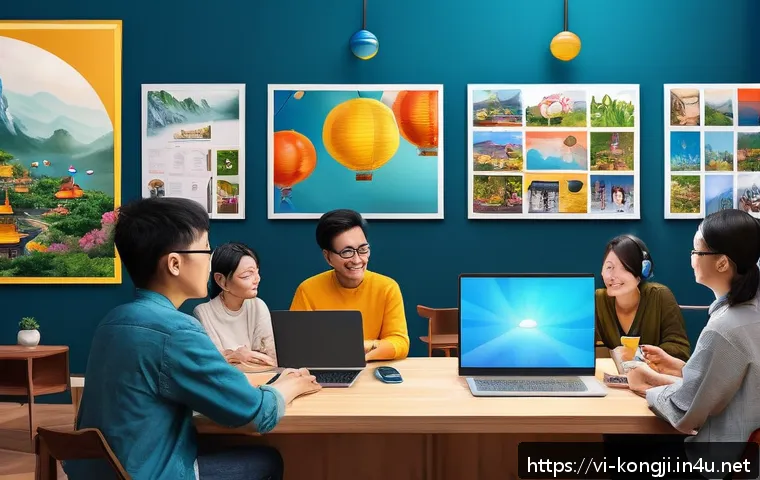 콩지래빗 온라인 팬 커뮤니티 - A vibrant online community scene set in a cozy virtual space resembling a modern digital forum, feat...